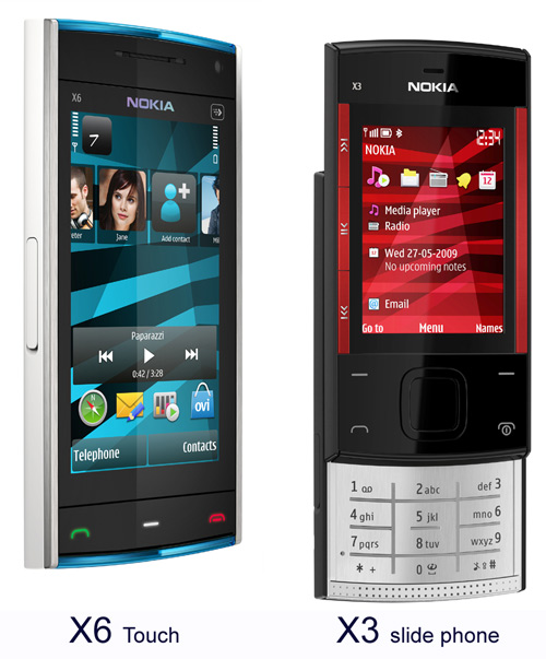 nokia x3 and x6. New Nokia x6 and x3